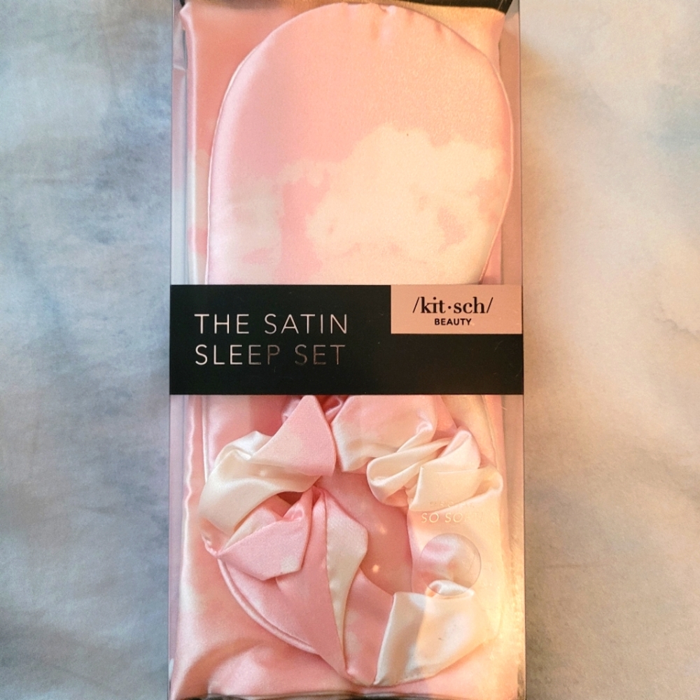 NIB Kitsch Satin Sleep Set - Blush Tie Dye